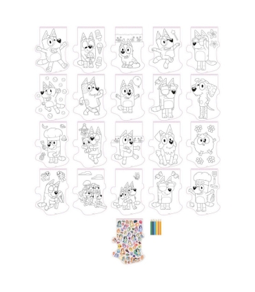 Moxy värviraamat Bluey koos pliiatsitega, 20 lk