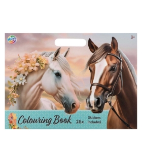 Moxy värviraamat Hobused koos kleepsudega