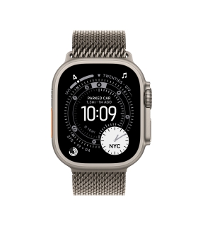 Apple Watch Ultra 3 GPS + Cellular 49mm Natural Titanium Case with Natural Titanium Milanese Loop - Medium