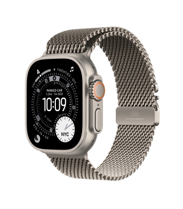 Apple Watch Ultra 3 GPS + Cellular 49mm Natural Titanium Case with Natural Titanium Milanese Loop - Medium