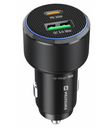 Swissten autolaadija USB-A/USB-C PD/ QC 3.0 38W