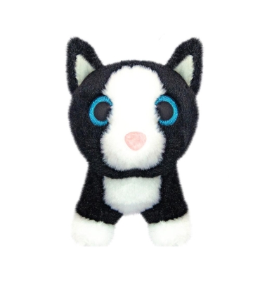 Wild Planet pehme mänguasi, kass must/valge 15 cm