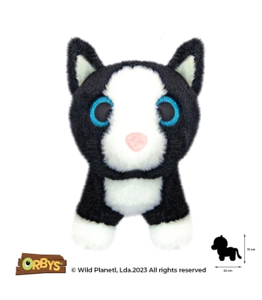 Wild Planet pehme mänguasi, kass must/valge 15 cm