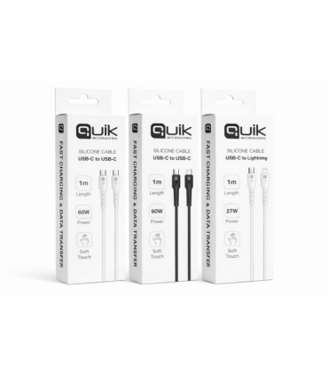 Quik kaabel 60W silikoon USB-C to USB-C 1m valge