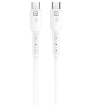 Quik kaabel 60W silikoon USB-C to USB-C 1m valge