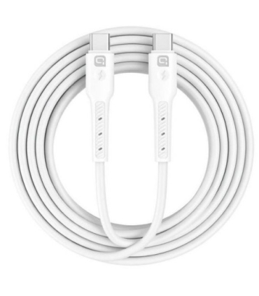 Quik kaabel 60W silikoon USB-C to USB-C 1m valge