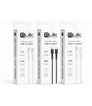 Quik kaabel 60W silikoon USB-C to USB-C 1m must