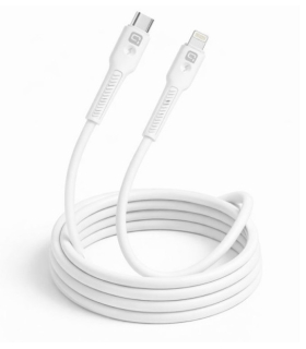 Quik kaabel 27W silikoon USB-C to Lightning 1m valge