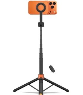 Tech-Protect statiiv-käsistatiiv Selfie Stick Tripod L10S, oranž/must