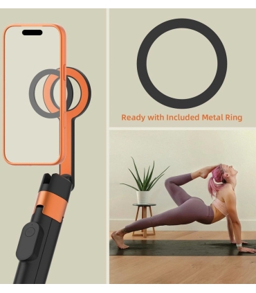 Tech-Protect statiiv-käsistatiiv Selfie Stick Tripod L10S, oranž/must