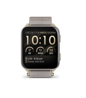 Garmin Venu X1 nutikell, pehme kuldne värv/titaanist korpus/prantsuse hall nailonrihm