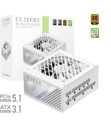 Gamemax Power Supply, 80 PLUS, Gold GS 650G WH 650 W