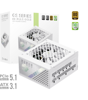 Gamemax Power Supply, 80 PLUS, Gold GS750G WH 750 W
