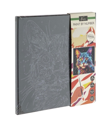 Nassau värvi numbrite järgi Kass mustal põhjal 30 x 30 cm