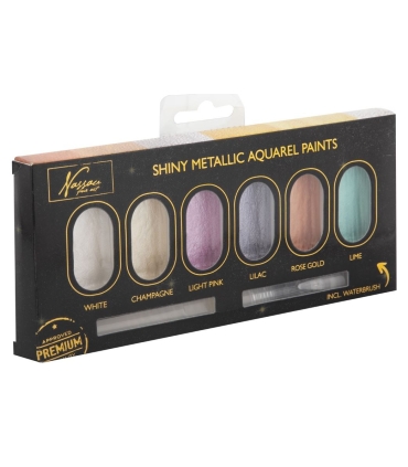 Nassau värvikomplekt metallik 6tk + pintsel