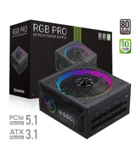 Gamemax Power Supply, 80 PLUS, Platinum RGB PRO 1300P 1300 W