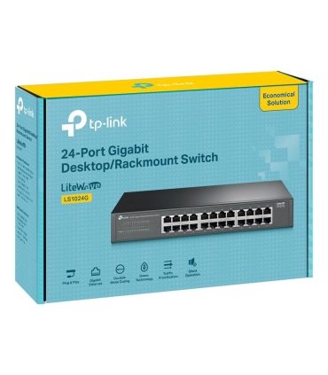 TP-LINK Switch  Switch type Unmanaged 24xRJ-45 ports RJ-45 Ports Type Gigabit Ethernet (10/100/1000) LS1024G