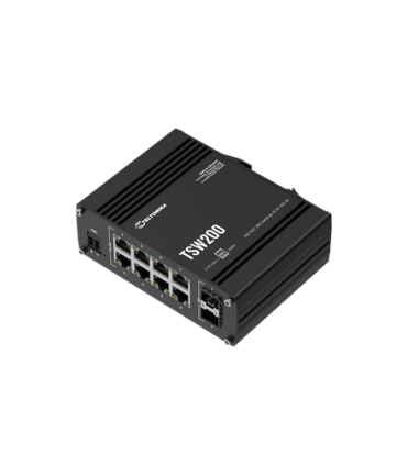 Teltonika TSW200 | Industrial POE+ Ethernet Switch | DIN rail mountable | SFP ports quantity 2 | PoE+ ports quantity 8