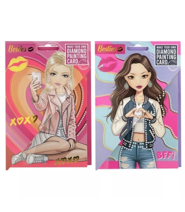 Besties teemanditikandiga kahepoolne kaart koos ümbrikuga