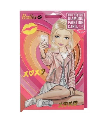 Besties teemanditikandiga kahepoolne kaart koos ümbrikuga