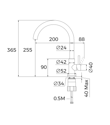 Sink tap Teka stainless steel