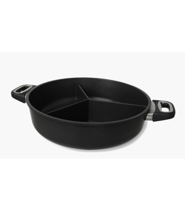 3-Divided Pan Ø 32 cm, 8 cm high, 3 segments AMT Gastroguss