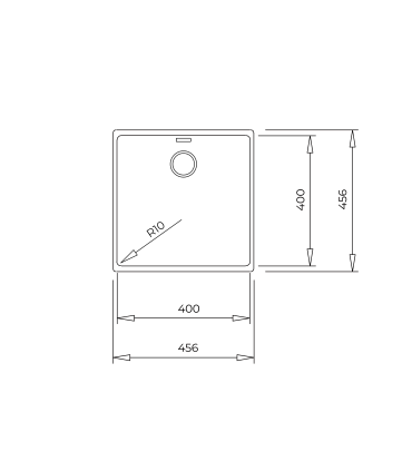 Sink Teka Radea R10 40.40 M-TG black carbon