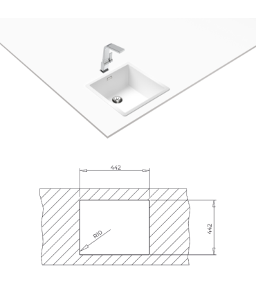 Valamu Teka Radea R10 40.40 M-TG valge