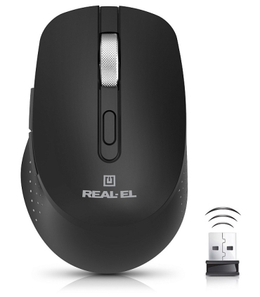 REAL-EL RM-380W juhtmevaba/BT hiir , must