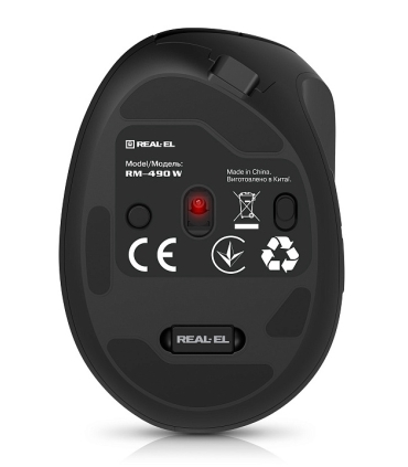 REAL-EL RM-490W ergonoomiline vertikaalne juhtmevaba+BT hiir, must