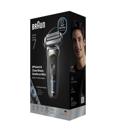 Braun 72-C1200s Series 7 360° SkinFlex, Gold/Black, + Trimmer