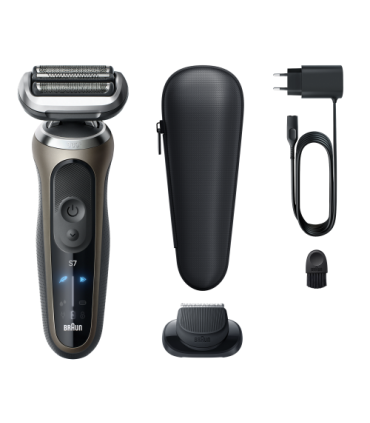 Braun 72-C1200s Series 7 360° SkinFlex, Gold/Black, + Trimmer