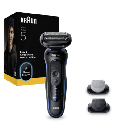 Braun 52-B1650s Series 5 SkinFlex, Black/Blue, + Trimmer & Body