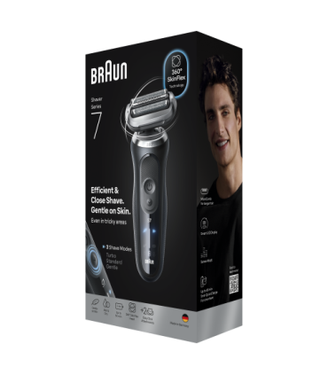 Braun 72-N1620s Series 7 360° SkinFlex, Black, + Trimmer & Body