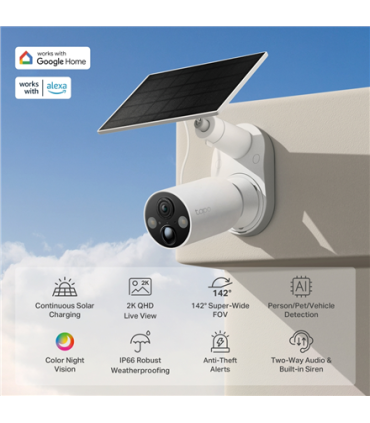 TP-LINK C425 KIT | Solar-Powered Security Camera Kit | Bullet | 4 MP | F/2.1 | H.264 | microSD, Max. 512GB