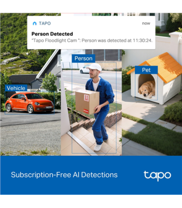 TP-LINK Tapo C710 | Pan/Tilt Security Floodlight Camera | 3 MP | F/2.0 | IP65 | H.264 | microSD up to 512 GB