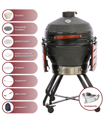 TunaBone Kamado classic 23" grill, size L, dark grey