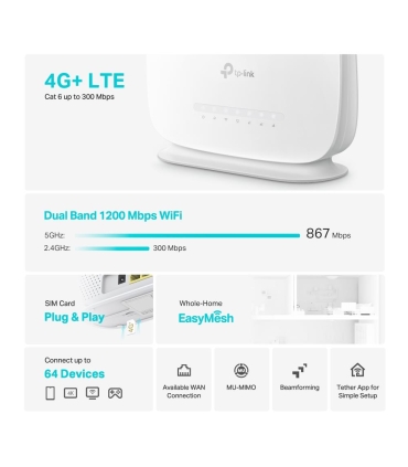 TP-LINK Wireless Router  Wireless Router 1200 Mbps IEEE 802.11a IEEE 802.11 b/g IEEE 802.11n IEEE 802.11ac 3x10/100/1000M LAN \ 