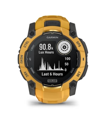 Garmin Instinct® 3 Solar nutikell, 50 mm, värvitooniga „Sunburst“ ja rihmaga värvitooniga „Sunburst/Grey“