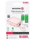 Swissten akupank 10000 mAh koos juhtmetega, roosa