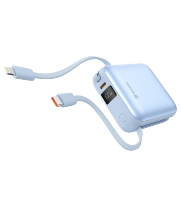 Swissten akupank 10000 mAh koos juhtmetega, helesinine