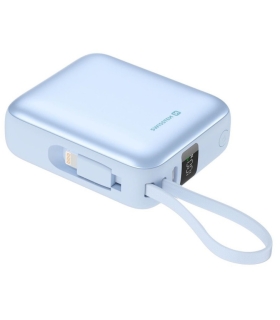 Swissten akupank 10000 mAh koos juhtmetega, helesinine