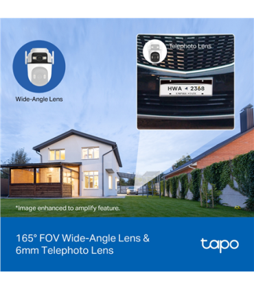 TP-LINK | Dual Lens Security Wi-Fi Camera | Tapo C545D | Dome | 3 MP | 6mm | IP66 | H.264 | MicroSD, up to 512 GB