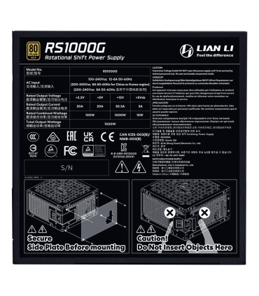 LIAN LI EDGE GOLD 1000 ATX 100 - 240 V 1000 W G9P.RS1000G.BH00.EU