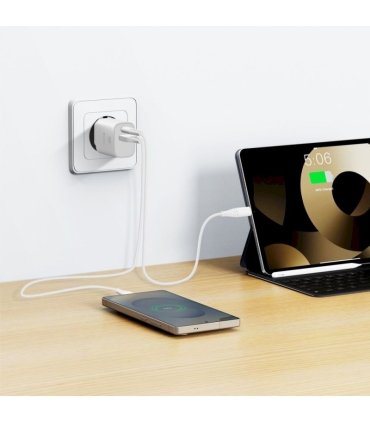 Swissten GaN laadija USB-C/USB-A 45W, valge