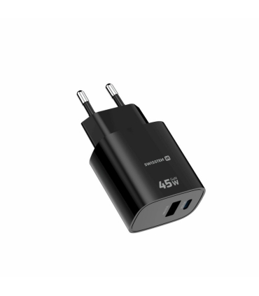 Swissten GaN laadija USB-C/USB-A 45W, must
