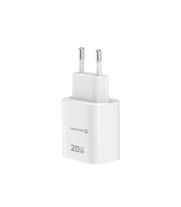 Swissten GaN laadija USB-C/USB-A 20W, valge