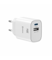Swissten GaN laadija USB-C/USB-A 20W, valge
