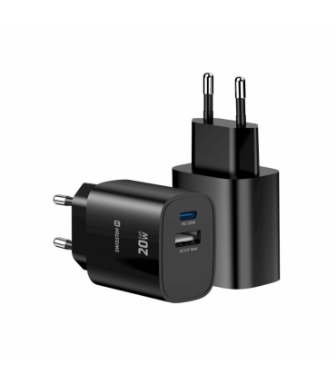 Swissten GaN laadija USB-C/USB-A 20W, must