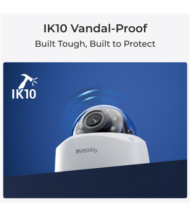 Reolink | 4K PoE IK10 Camera with 5X Optical Zoom | P437 | Dome | 8 MP | 2.7-13.5mm | IP67 | H.265 | Micro SD, Max. 256 GB